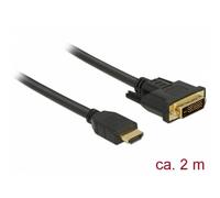 Adaptador de cable de vídeo DeLOCK 85654 2 m HDMI a DVI Negro