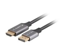 Adaptador de cable de vídeo LANBERG CA-DPHD-20CU-0018-BK DisplayPort a HDMI 1,8 m negro-plata