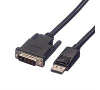 Adaptador de cable de vídeo ROLINE 11.04.5775 DisplayPort a DVI-D 1,5 m negro LSZH