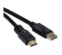 Adaptador de cable de vídeo ROLINE 11.04.5777 10 m HDMI a DisplayPort Negro