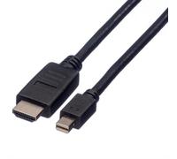 Adaptador de cable de vídeo ROLINE 11.04.5790 Mini DisplayPort a HDMI 1 m negro