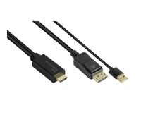 Adaptador de cable de vídeo Roline HDMI-DP020 2 m HDMI DisplayPort 4K Negro
