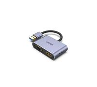 Adaptador de cable de vídeo Unitek V1304A USB tipo A a HDMI + VGA 0,15 m