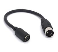 Adaptador de cable DIN a PS/2, 5 pines MIDI macho a 6 pines Mini DIN hembra adaptador para ratones AT teclado (5 macho a 6 hembras)