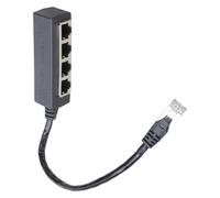 Adaptador de cable divisor Ethernet, conector de extensión de red de 1 a 4 puertos, velocidad rápida para el hogar y la oficina