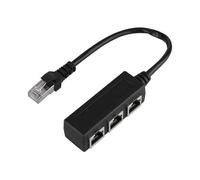 Adaptador de cable Ethernet de extensión RJ45, divisor de conector de transferencia de 1 puerto macho