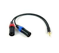 Adaptador de Cable TRS Jack de 3,5mm y 1/8 pulgadas a 2 XLR de 3 pines, macho a macho/hembra de 3,5 a XLR, Cable divisor Y de 0,3 m-5m(D1001H-MM-Blue-Red,1 m)