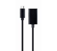 Adaptador de cable USB-C a DisplayPort 4K 15 cm Negro Gembird