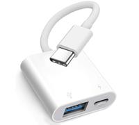 Adaptador de cámara USB-C a USB de Apple con puerto de carga de 30 W para iPhone 17/16/15, cable USB 3.0 OTG certificado MFi compatible con MacBook Pro Air, iPad Pro/Air, iMac, Galaxy S25 y más