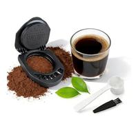 Adaptador de cápsula reutilizable para Dolce Gusto, bandeja de polvo para máquina de café con cuchara y cepillo, adaptador de cápsulas de café recargable para Piccolo XS/EDG 305/EDG 606.S/Genio S