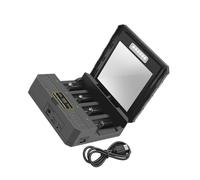 Adaptador de carga de batería solar USB C de 4 ranuras, funda de carga portátil para baterías 26650/21700/18650/18500/16340/14500