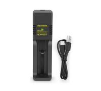 Adaptador de carga de batería USB de 1 canal con luz LED de 4.2 V 3.7 V 18650 14500 16340 26650 batería recargable