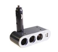 Adaptador de carga de coche de 12 V/24 V, divisor de encendedor, adaptador de carga rápida para coche con puerto USB, 3 enchufes, encendedores de cigarrillos para teléfono