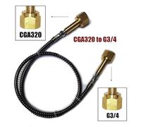 Adaptador de carga de estación de recarga de látigo de llenado de aire comprimido de Soda CO2, conector W21.8-14 G3/4 CGA320 de manguera de 37 pulgadas/94cm(CGA320 to G3-4)