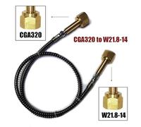 Adaptador de carga de estación de recarga de látigo de llenado de aire comprimido de Soda CO2, conector W21.8-14 G3/4 CGA320 de manguera de 37 pulgadas/94cm(CGA320 to W21.8)
