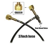 Adaptador de carga de estación de recarga de látigo de llenado de CO2 de soda con conector de manguera de 37 pulgadas W21.8-14 G3/4 CGA320(CGA320 to CGA320)
