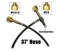 Adaptador de carga de estación de recarga de látigo de llenado de CO2 de soda con conector de manguera de 37 pulgadas W21.8-14 G3/4 CGA320(W21.8 to G3-4)