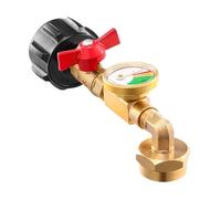 Adaptador de carga del tanque de propano 1, adaptador de llenado de propano, 1, adaptador de carga de propano de 90 grados de 1 con calibre y válvula - adaptador a