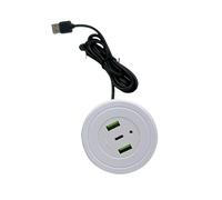 Adaptador de carga integrado de 3 puertos USB de escritorio para teléfono móvil, ordenador, ordenador, línea de datos