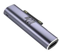 Adaptador de Carga Magnética USB C a Surface, PD de hasta 45 W (15 V/3 A), Carga Rápida, Tipo C a Surface Macho Adaptador para Microsoft Pro7/6/5/4 Surface Laptop 3/2/1 y Surface Book