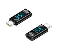 Adaptador de carga rápida con pantalla digital tipo C hembra a macho de 140 W, salida de 35 W, compatible con múltiples dispositivos, transmisión de datos, carcasa ABS para laptop, tableta y teléfono
