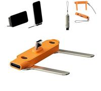 Adaptador de carga rápida con soporte de teléfono plegable de 360°, adaptador de cargador invisible 2 en 1 de 240 W, cable USB C, adaptador de cable de carga invisible de silicona líquida (2, B)