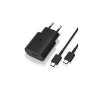 Adaptador de carga rápida Samsung EP-TA800 de 25 W, color negro.
