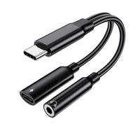 Adaptador de carga rápido y fiable de 60 W, solución de audio y alimentación 2 en 1 para Samsung Galaxy S20S10Lite, Google Pixel, iPad Pro, Huawei