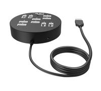 Adaptador de carga redondo USB 2.0 de 10 puertos, estación de acoplamiento USB de transferencia de datos de velocidad rápida para juegos y estaciones de trabajo