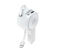 Adaptador de carga retráctil 2 en 1, adaptador de carga de coche de 60 W, accesorios de coche de tamaño pequeño, puerto de cable USB C