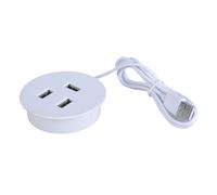 Adaptador de carga USB macho a 3 USB integrado, cable de extensión para mesa móvil, sofá, conector de cable de carga rápida oculto, estación de carga USB