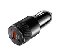 Adaptador de Carga USB Tipo C 3.1 A for teléfonos Xiaomi y Huawei (Conector for mechero)(Black)