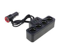 Adaptador de carga USB tipo C para coche, 12 V/24 V, divisor de enchufe de alimentación para Dashcam/teléfonos, carga segura, adaptador de enchufe de cargador de coche negro