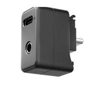 Adaptador de carga y micrófonos de doble propósito para cámaras de acción que permite alimentación continua y adaptador de micrófonos externos de sonido