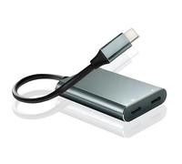 Adaptador de carga y reproducción XREAL Hub USB C a gafas AR para XREAL One/Air 2 Pro, Rokid, Viture, compatible ROG Ally, Switch2, Phone 17 16 15, soporta carga rápida de 65 W y 60 Hz