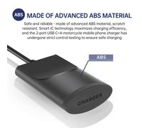 Adaptador de cargador CC de 12 V a 24 V con interruptor automático y cargador rápido dual PD para iPad y teléfono.