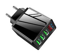 Adaptador de Cargador de 3 Puertos USB A con Pantalla LED Rápido de 5V/2,4 A, Cargador de Teléfono USB Múltiple de 15W para iPhone, iPad, Samsung Galaxy, Xiaomi Huawei