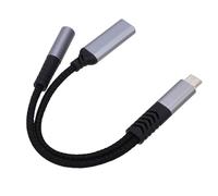 Adaptador de Cargador de Auriculares USB C a 3,5 Mm Adaptador de Sonido 2 en 1 Soporte de Sonido HiFi para Personas Que Llaman Material: Aleación de Aluminio