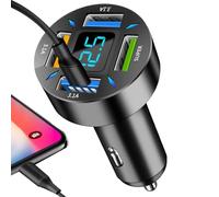 Adaptador de cargador de coche | 66 W USB C 4 puertos cargador de coche rápido carga rápida USB tipo C enchufe adaptador de encendedor de coche - Carga rápida varios dispositivos al mismo tiempo