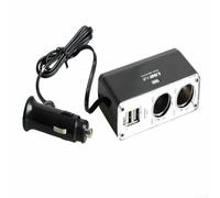 Adaptador de cargador de coche con 2 puertos USB y enchufes dobles para todas tus necesidades de carga
