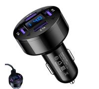 Adaptador de Cargador de Coche - Hub de Puerto USB Quad, tecnología Smart, 12 Conector de 24 voltios, Carga simultánea de múltiples Dispositivos | Cargador de Coche Potente de Larga duración