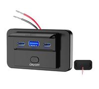 Adaptador de Cargador de Coche - Suministros de Carga Automotriz Plug and Play,Adaptador de Corriente de Coche con 3 Puertos - para Vehículos Autocaravana Camión Sedán Pickup Smartphones Tabletas