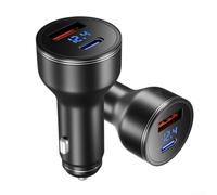 Adaptador de cargador de coche tipo C 140W con USB A para, salida de potencia total 170W, compatible con portátiles, teléfonos y dispositivos, rango de entrada CC 12V-24V (cargador)