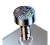 Adaptador de cargador de coche tipo C, cargador rápido USB PD, carga rápida, cargador de coche multipuerto, cargador de teléfono móvil, adaptador de carga rápida, cargador de viaje familiar