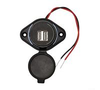 Adaptador de cargador de coche USB dual de 3 1 A, enchufe de corriente impermeable adecuado para motocicletas de 12 V 24 V, coches, yates, ATV, UTV y campistas (rojo)