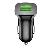 Adaptador de cargador de coche USB - Enchufe rápido para teléfono 5V 3.1A, tecnología inteligente inteligente de chip tamaño 5.7 2.8 2cm + escala 2.24 1.1 0.79 pulgadas Material PC ABS