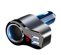Adaptador de Cargador de Coche USB KIMISS, Cargador de Coche, Divisor de Puerto USB Dual, Enchufe de 12V-24V, Toma de Corriente para Encendedor de Cigarrillos