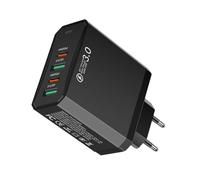 Adaptador de Cargador Europeo,Adaptador de Viaje UE con 2 USB y 2 PD | Cargador Rápido 4 en 1 QC3.0 para Teléfono Móvil para Aeropuertos, Estudios en el Extranjero, Hoteles, Cruceros,