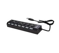 adaptador de cargador,HUIOP JDL-A7 HUB USB Hub 7 puertos USB 2.0 Indicador de interruptor independiente Hub ultradelgado de alta velocidad del divisor con el cable del USB para el cuaderno de escritor