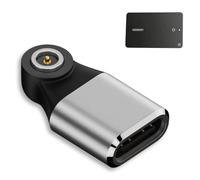 Adaptador de cargador para UGREEN FineTrack Slim Wallet Track/Slim S (solo Samsung), tarjeta de seguimiento de cartera, convertidor de carga magnético USB-C de repuesto (plateado)